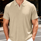 Chemise à manches courtes et col à revers en tricot côtelé pour homme