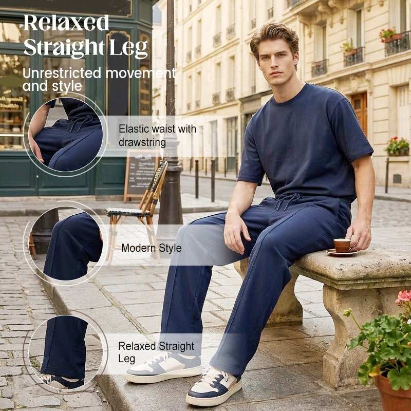💐50% DE RÉDUCTION ! Pantalon droit homme taille élastique – Liberté de mouvement absolue 🏃‍♂️💨【Offre Limitée】