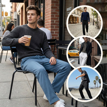 💐50% DE RÉDUCTION ! Pantalon droit homme taille élastique – Liberté de mouvement absolue 🏃‍♂️💨【Offre Limitée】