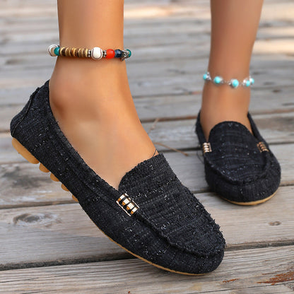 Mocassins patchwork imprimé léopard pour femmes