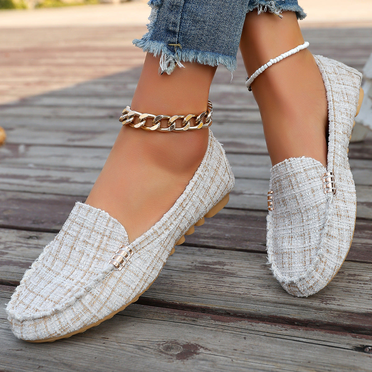 Mocassins patchwork imprimé léopard pour femmes