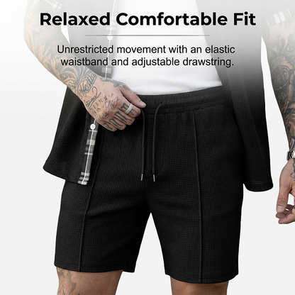 Ensemble 2 pièces pour homme : haut à manches courtes et short à cordon