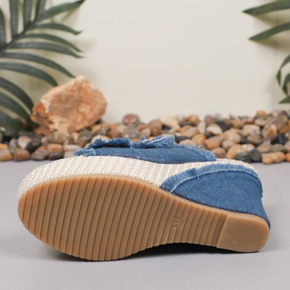 📢📢50 % DE RÉDUCTION !!⏰Sandales à plateforme en denim décontractées pour femmes