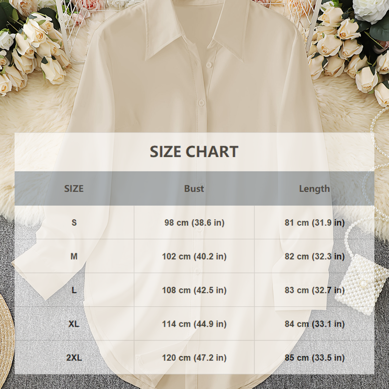 Chemise à manches longues pour femme avec ourlet arrondi