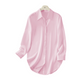 Chemise à manches longues pour femme avec ourlet arrondi