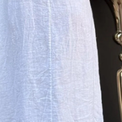 Robe caraco en coton et lin pour femmes avec poches