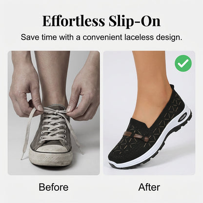 Chaussures plates à enfiler en maille respirante pour femme
