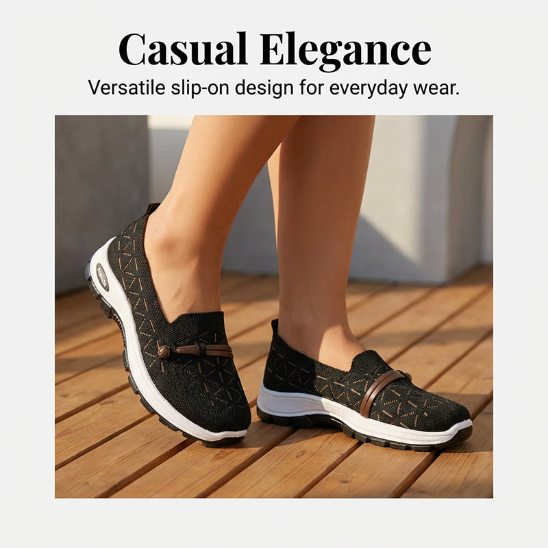 Chaussures plates à enfiler en maille respirante pour femme