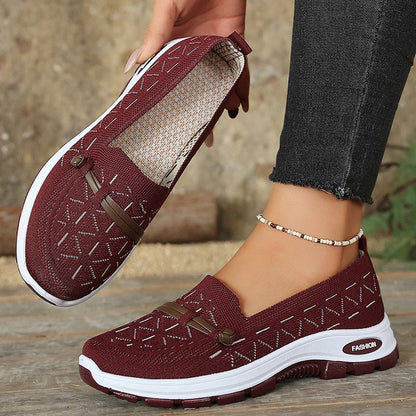 Chaussures plates à enfiler en maille respirante pour femme