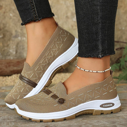 Chaussures plates à enfiler en maille respirante pour femme