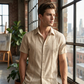 Chemise décontractée à manches courtes et boutons pour homme