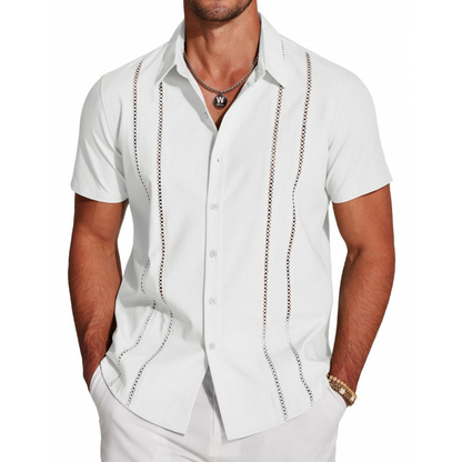 Chemise décontractée à manches courtes et boutons pour homme