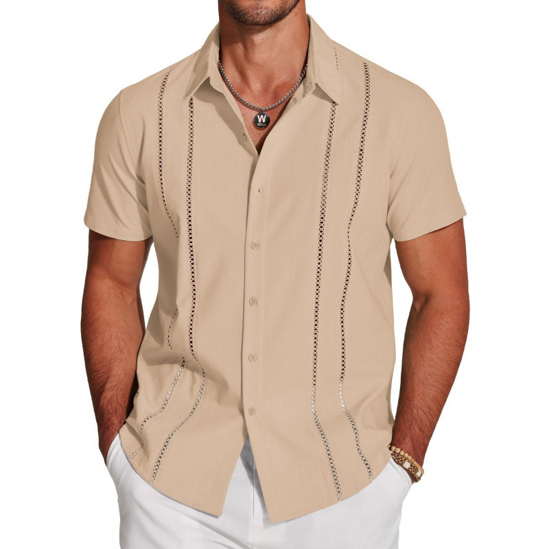 Chemise décontractée à manches courtes et boutons pour homme