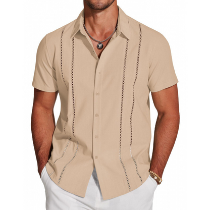 Chemise décontractée à manches courtes et boutons pour homme