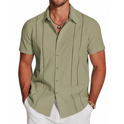 Chemise décontractée à manches courtes et boutons pour homme