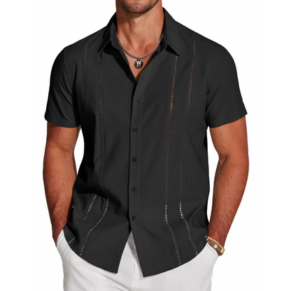Chemise décontractée à manches courtes et boutons pour homme