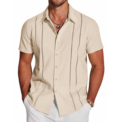 Chemise décontractée à manches courtes et boutons pour homme