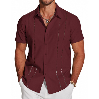 Chemise décontractée à manches courtes et boutons pour homme