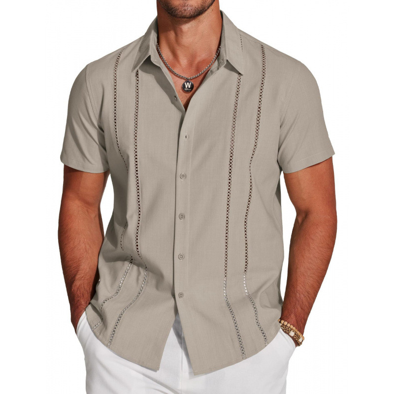 Chemise décontractée à manches courtes et boutons pour homme