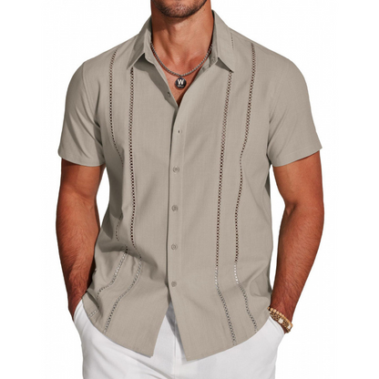 Chemise décontractée à manches courtes et boutons pour homme