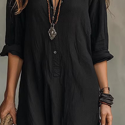 Robe longue ample décontractée avec fente sur le devant