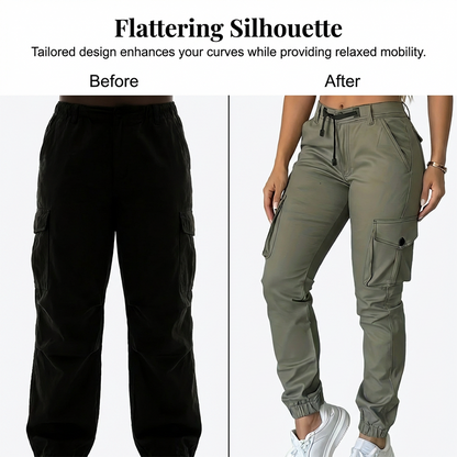 Pantalon de jogging cargo à multiples poches pour femme