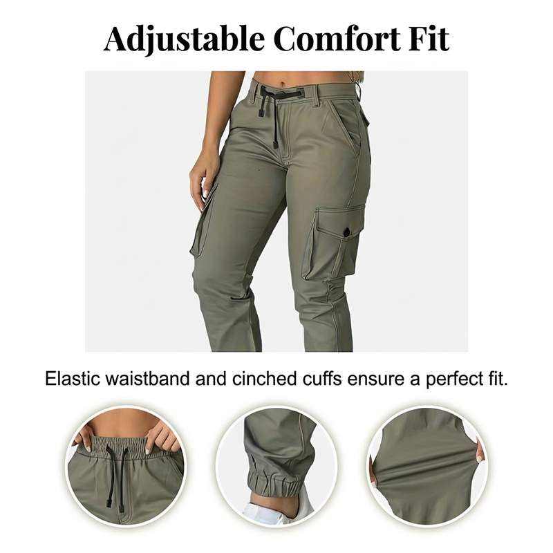 Pantalon de jogging cargo à multiples poches pour femme