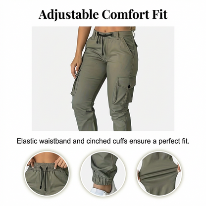 Pantalon de jogging cargo à multiples poches pour femme
