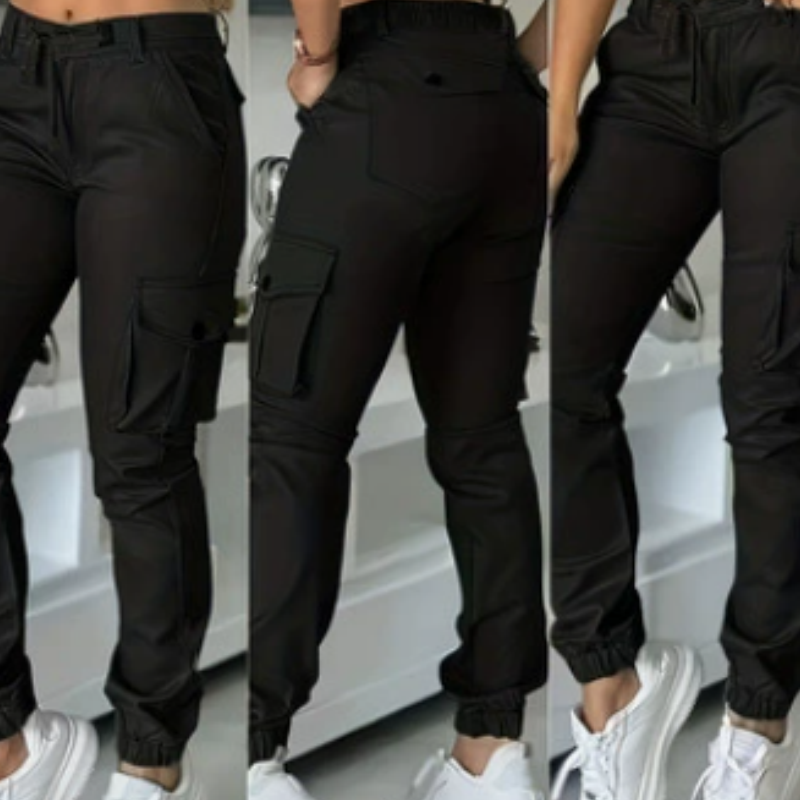 Pantalon de jogging cargo à multiples poches pour femme