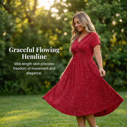 Robe élégante femme à col V avec détail torsadé sur le devant
