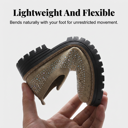 Mocassins pour Femme à Enfiler avec Strass Scintillants