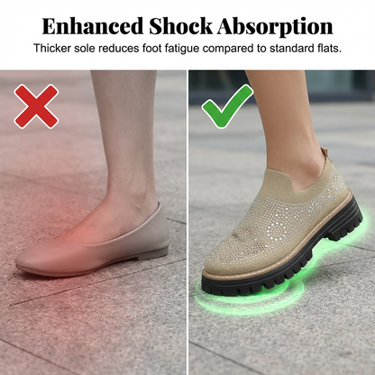 Mocassins pour Femme à Enfiler avec Strass Scintillants