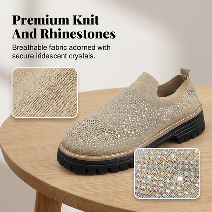 Mocassins pour Femme à Enfiler avec Strass Scintillants
