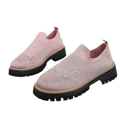 Mocassins pour Femme à Enfiler avec Strass Scintillants