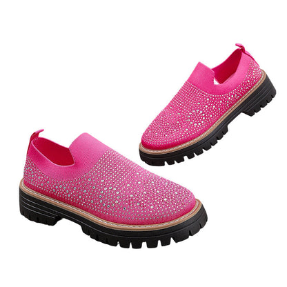 Mocassins pour Femme à Enfiler avec Strass Scintillants