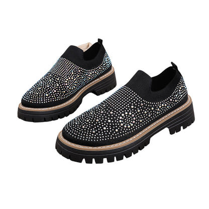 Mocassins pour Femme à Enfiler avec Strass Scintillants