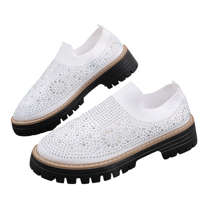 Mocassins pour Femme à Enfiler avec Strass Scintillants
