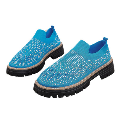 Mocassins pour Femme à Enfiler avec Strass Scintillants