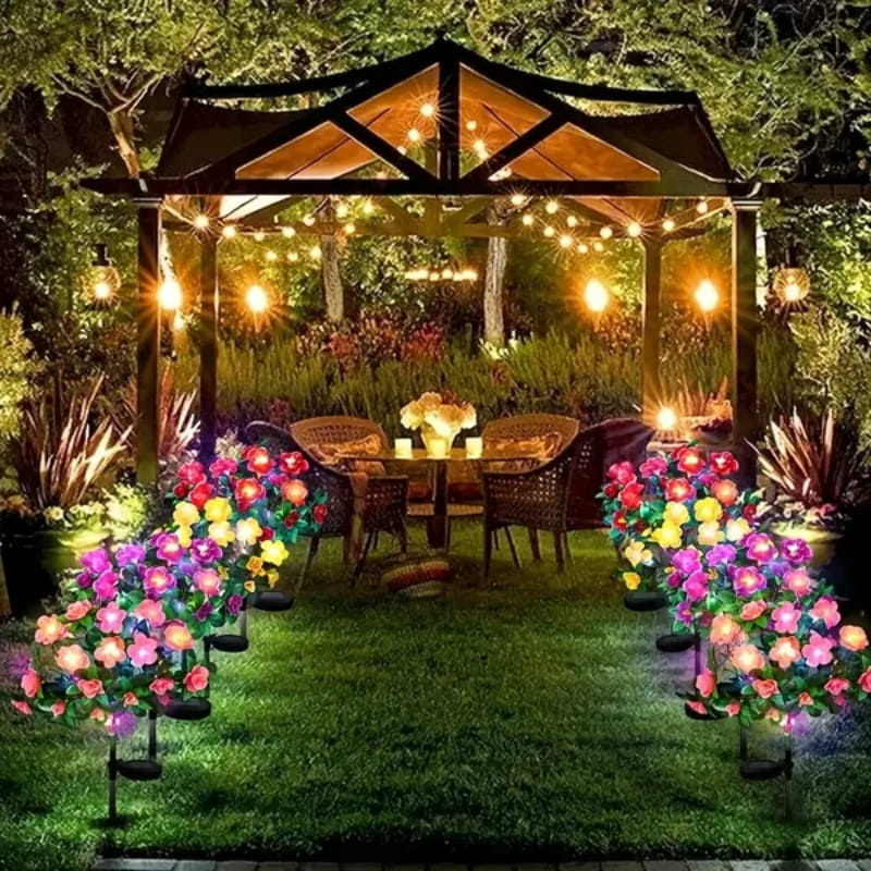 💐50% DE RÉDUCTION! ☀️ Lumière Solaire sur Piquet de Fleur d'Azalée de Simulation – Étanche, Automatique & Parfaite pour le Jardin 🏡