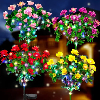 💐50% DE RÉDUCTION! ☀️ Lumière Solaire sur Piquet de Fleur d'Azalée de Simulation – Étanche, Automatique & Parfaite pour le Jardin 🏡