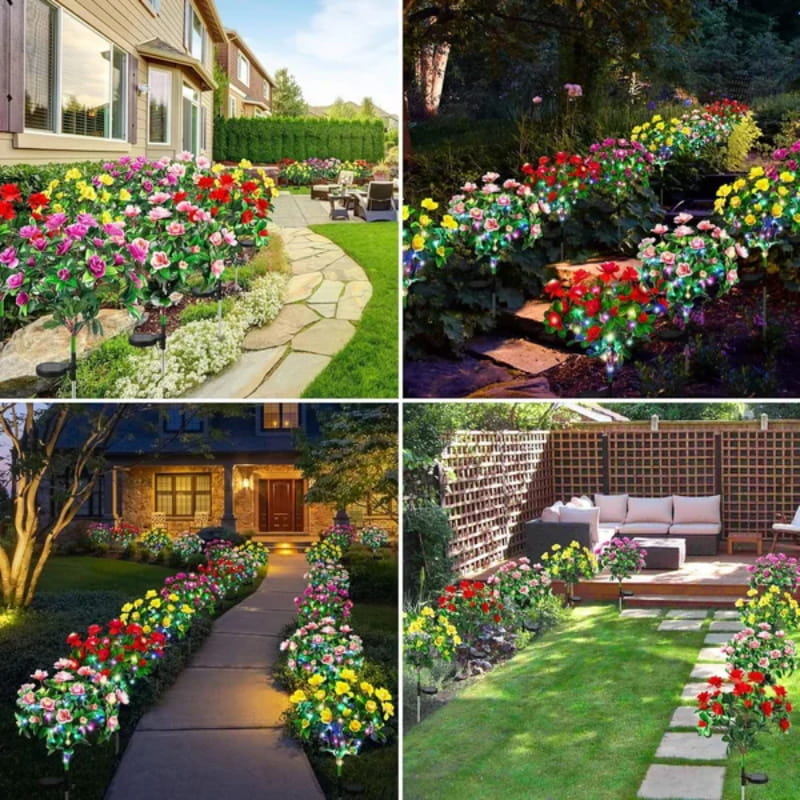 💐50% DE RÉDUCTION! ☀️ Lumière Solaire sur Piquet de Fleur d'Azalée de Simulation – Étanche, Automatique & Parfaite pour le Jardin 🏡