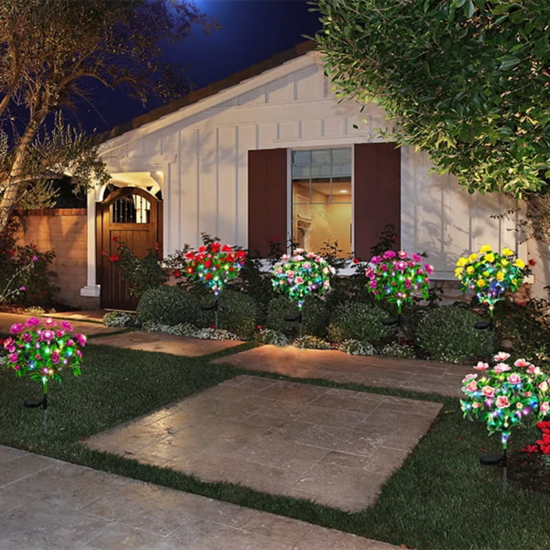 💐50% DE RÉDUCTION! ☀️ Lumière Solaire sur Piquet de Fleur d'Azalée de Simulation – Étanche, Automatique & Parfaite pour le Jardin 🏡