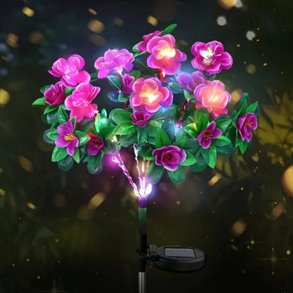 💐50% DE RÉDUCTION! ☀️ Lumière Solaire sur Piquet de Fleur d'Azalée de Simulation – Étanche, Automatique & Parfaite pour le Jardin 🏡