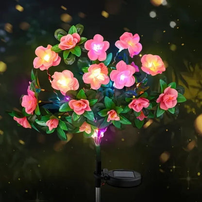 💐50% DE RÉDUCTION! ☀️ Lumière Solaire sur Piquet de Fleur d'Azalée de Simulation – Étanche, Automatique & Parfaite pour le Jardin 🏡