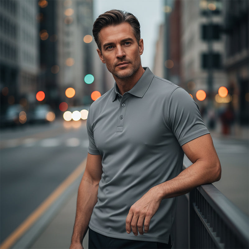 📢📢60 % de réduction !! ⏰T-shirt à col et manches courtes à séchage rapide pour homme