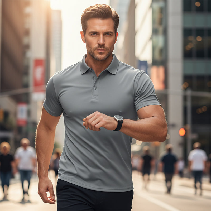 📢📢60 % de réduction !! ⏰T-shirt à col et manches courtes à séchage rapide pour homme