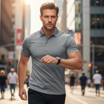 📢📢60 % de réduction !! ⏰T-shirt à col et manches courtes à séchage rapide pour homme