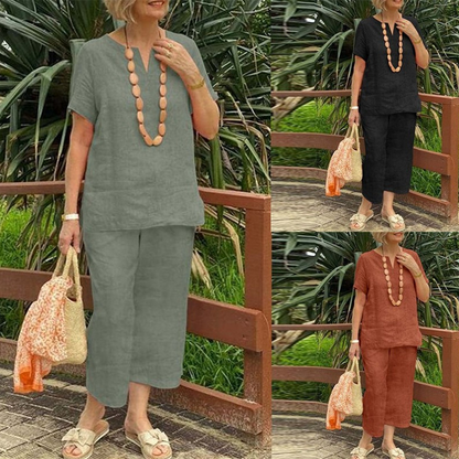 Ensemble deux pièces décontracté pour femme (haut et pantalon