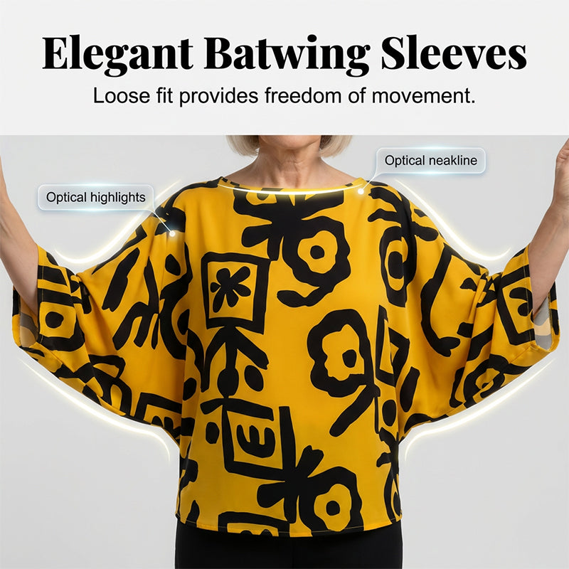 Ensemble Femme Rétro : Haut à Imprimé Graphique et Pantalon Large