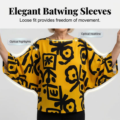 Ensemble Femme Rétro : Haut à Imprimé Graphique et Pantalon Large